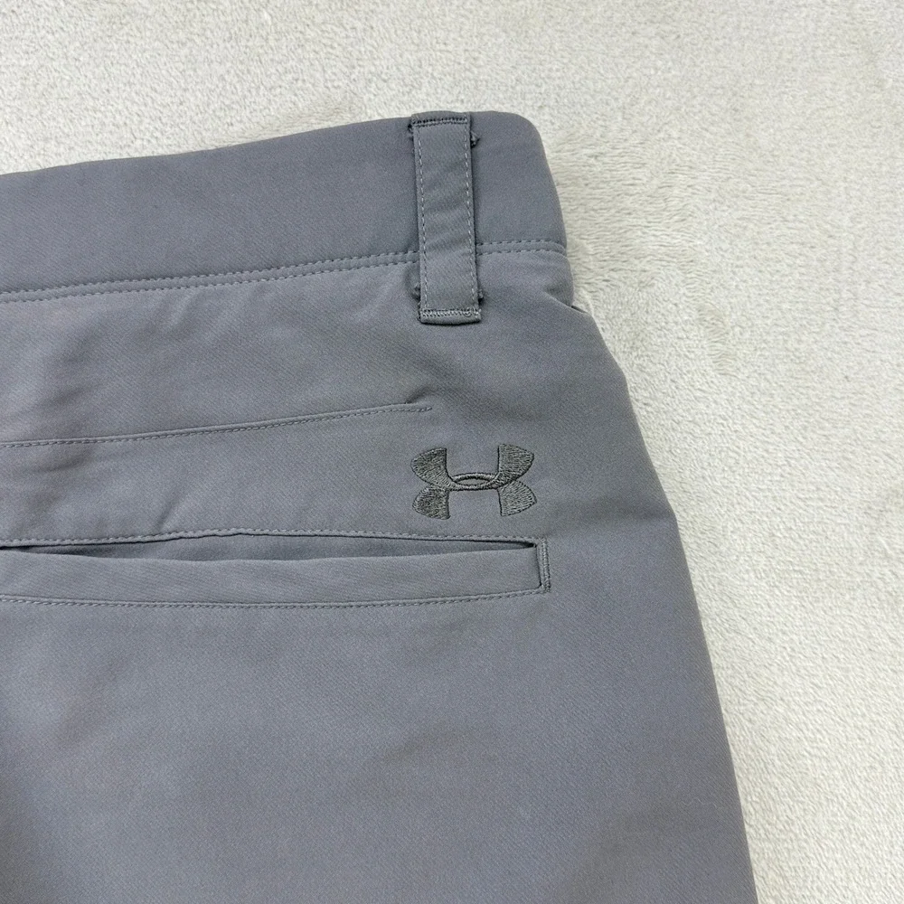 Under Armour Golf Shorts Mens 32 Grey Performance Loose Fit Flat Front Stretch